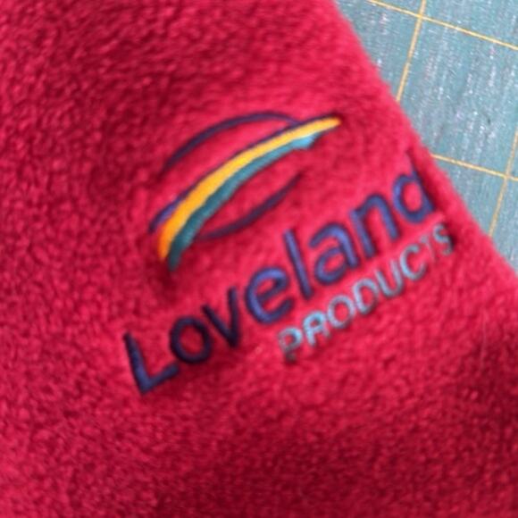 Columbia Mens Red XL Full Front Zip Fleece Long Sleeved Jacket Logos - Picture 6 of 7